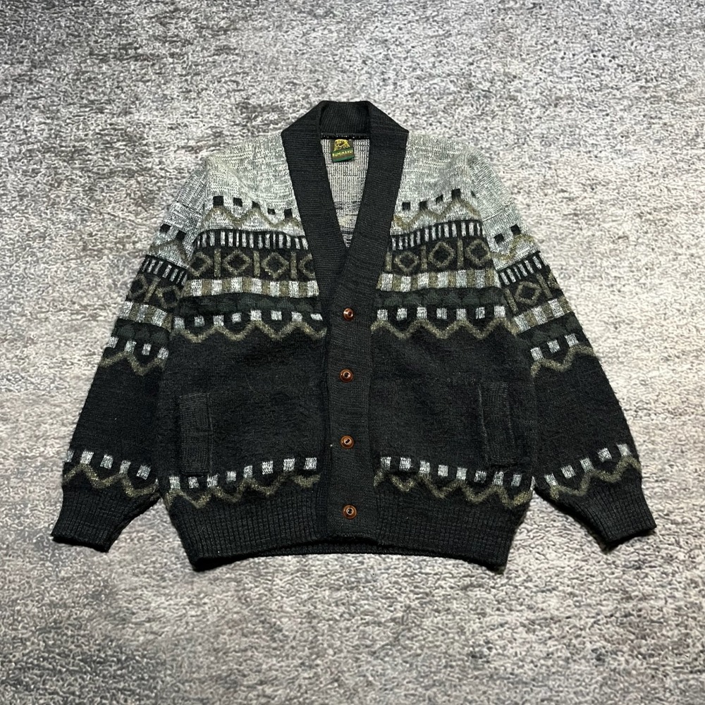 Vintage Ruminahui Cardigan Sweater Size XL Wool Native Tribal Western Pattern